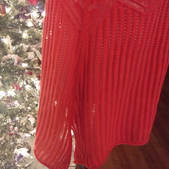 Tangerine sheer lace tunic top sz med - Picture 3 of 4